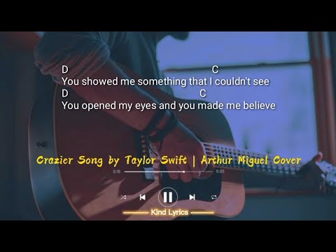 Learn to play CRAZIER using BASIC GUITAR CHORDS | Easy chords* | Chordify App