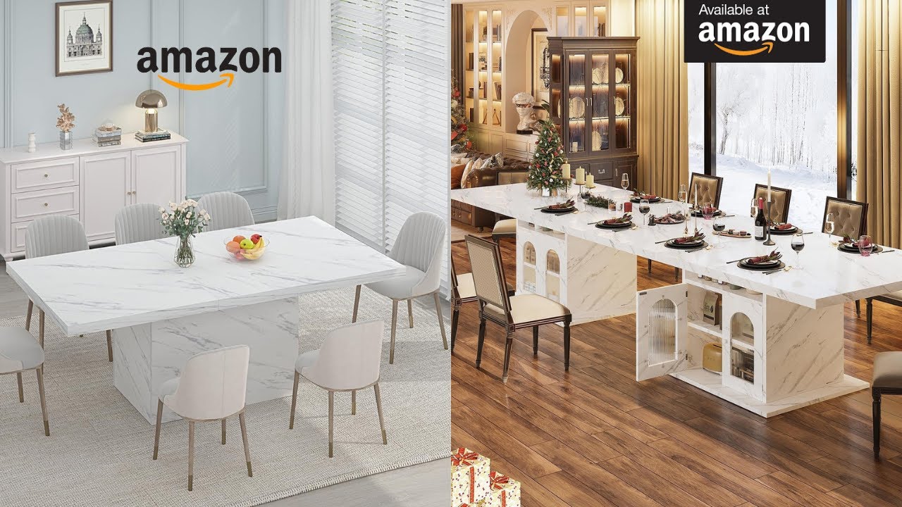 10 лучших моделей прямоугольных обеденных столов с Amazon для современных домов | Стильные и комп...