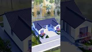 Build a U-shaped villa with a courtyard like this.  #houseprojects #fyp #viralshort #ytviral #home