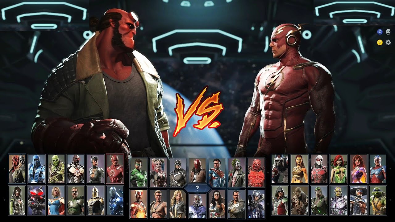 Injustice 2 Hellboy vs The Flash Super Moves Gameplay PC