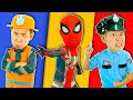 Policemen spiderman and firemen song     police officer song   lights kids song