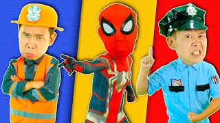 Policemen Spiderman And Firemen Song     Police Officer Song   Lights Kids Song