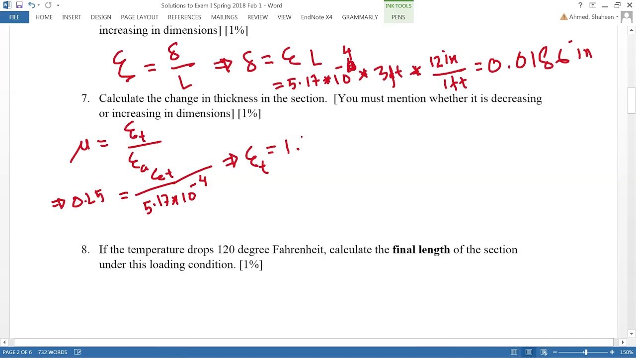 Strength of Material Poisson Ratio Example - YouTube