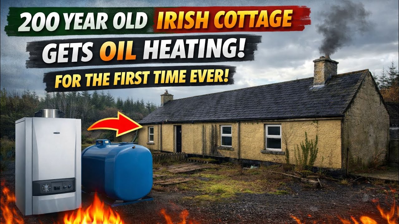 200 Year Old Irish Cottage Gets Oil Heating - For the first time ever! 