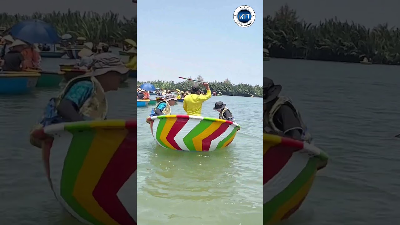 Trải nghiệm quay thuyền thúng ở Hội An | Experience boat shooting in Hoi An 