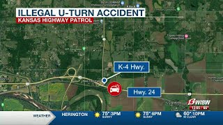 Illegal U-turn on K-4 leads to hospitalization of Topeka man