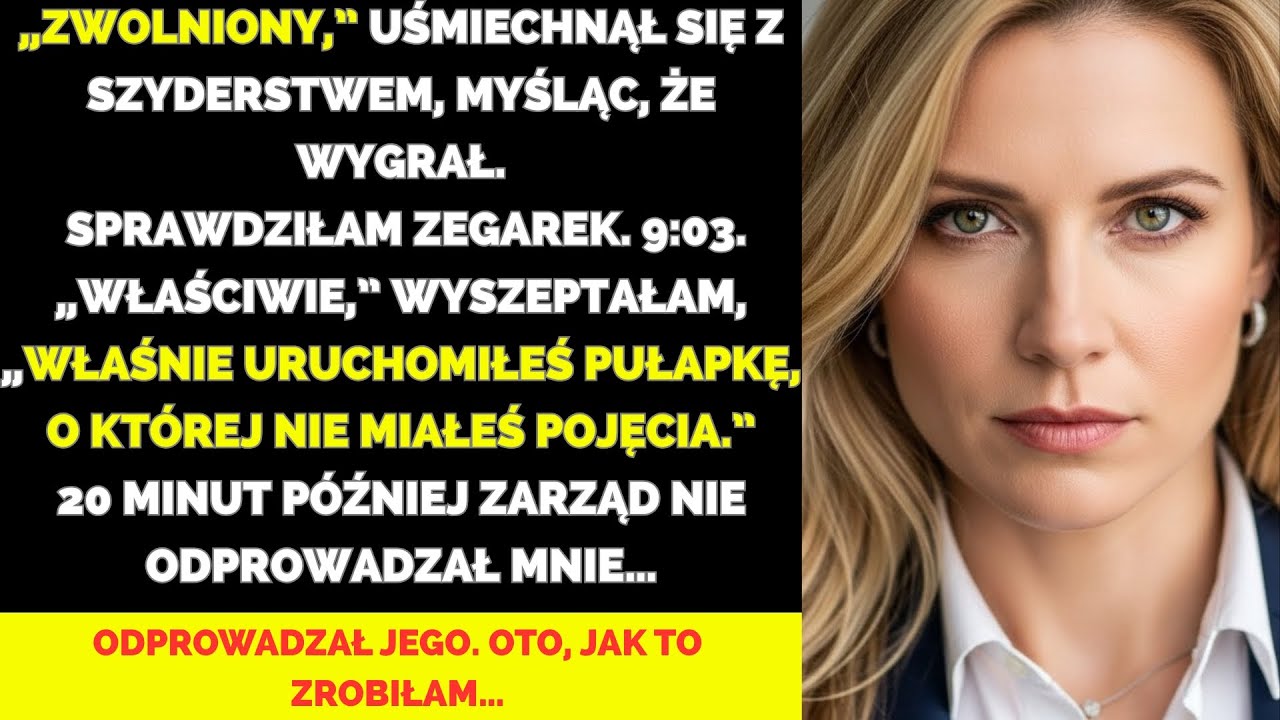 Zwolniono mnie w sali zarządu — 20 minut później to ja zwolniłam prezesa.