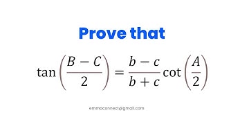 PROVE THAT tan(B-C)/2) = [(b-c)(b+c)]cot(A/2)