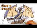 Easy Way to Draw an Awesome Dragon Using Simple Shapes!