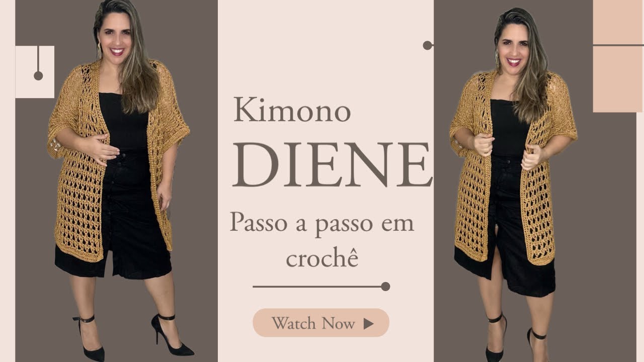 Kimono em crochê GG - Passo a passo