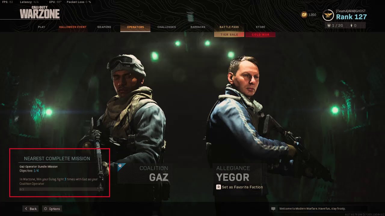 Gaz Operator Bundle Mission Error - Win in gulag 3 times