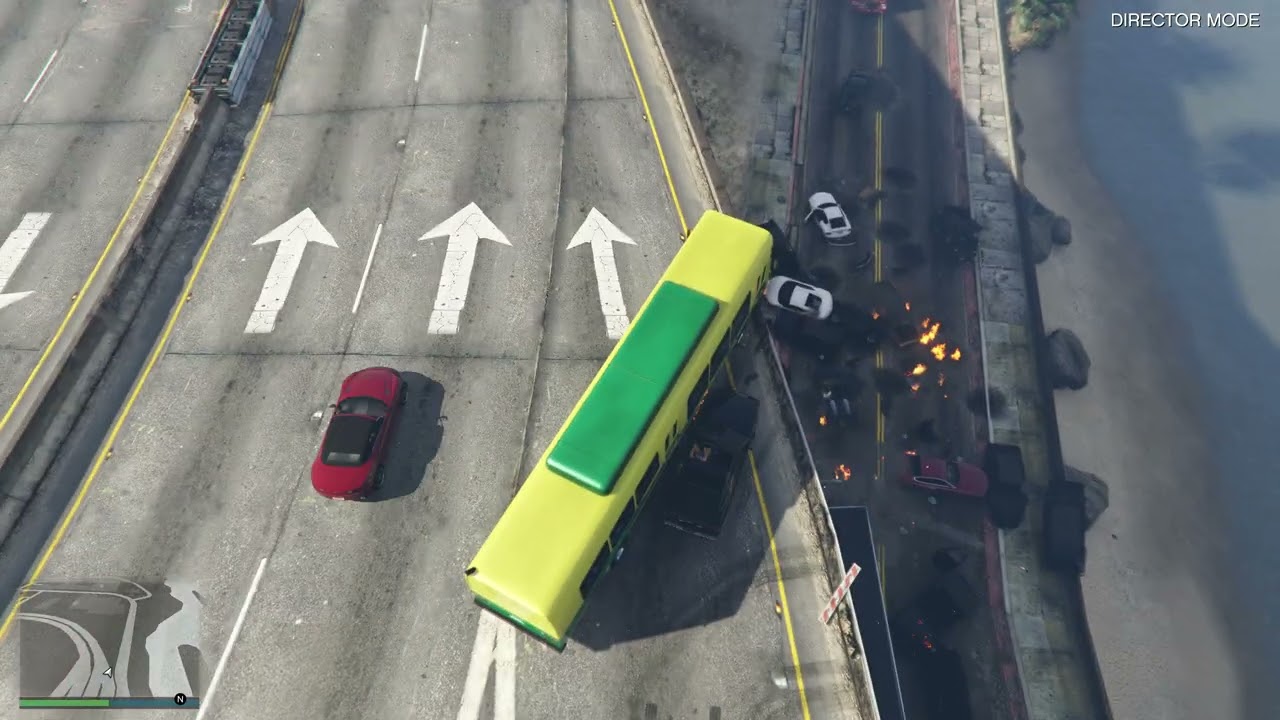 5 Minutes Of GTA 5 NPCs Driving Off An Overpass