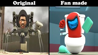 skibidi toilet original VS fan made (63,64,65 all parts)