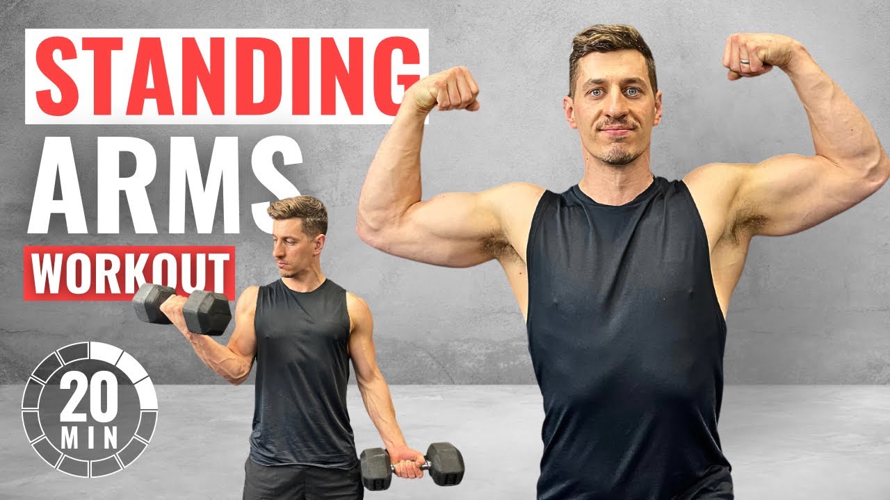 20 min STANDING DUMBBELL ARMS WORKOUT Follow Along YouTube