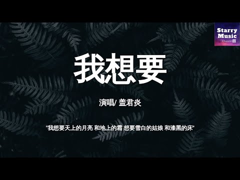 盖君炎 - 我想要「我想要天上的月亮和地上的霜」【动态歌词/Lyrics】〖抖音神曲〗♫