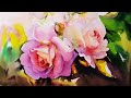 장미수채화 그리는 방법/ Watercolor Rose painting/힐링수채화 랑랑아트