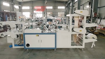 Full video double layer continuous rolled bag making machine shooted by Dji