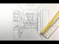 How to Draw a Kitchen in 1-Point Perspective