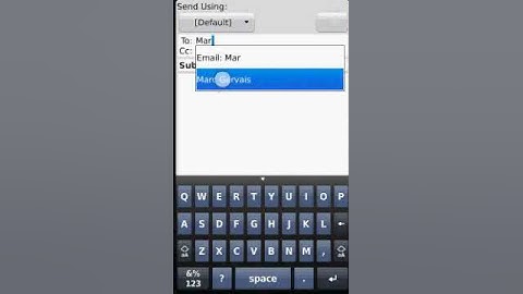 BlackBerry Torch 9860 sending email