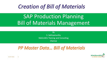 SAP PP | How to Create Bill of Materials (BOM) in SAP S/4HANA Explained | 01-33