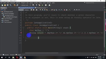 Java Program to Check Alphabet using ternary operator