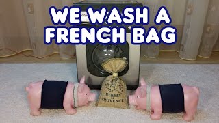 🐷 We wash a French bag by Happy Pigs (Hotpoint toy washing machine modified and Herbes de Provence)