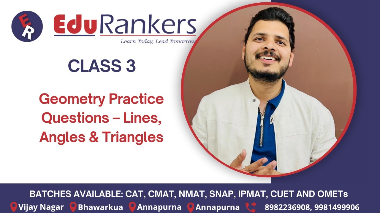 Geometry Practice Questions – Lines, Angles & Triangles | CAT SNAP XAT CMAT Preparation