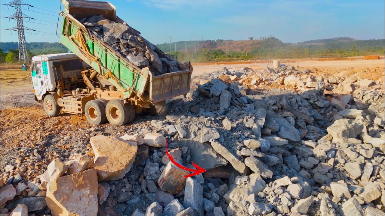 Unstoppable Power! SHANTUI C3 Dozer vs. Massive Rock Piles | Scania 25T Heavy Tipper Unloading