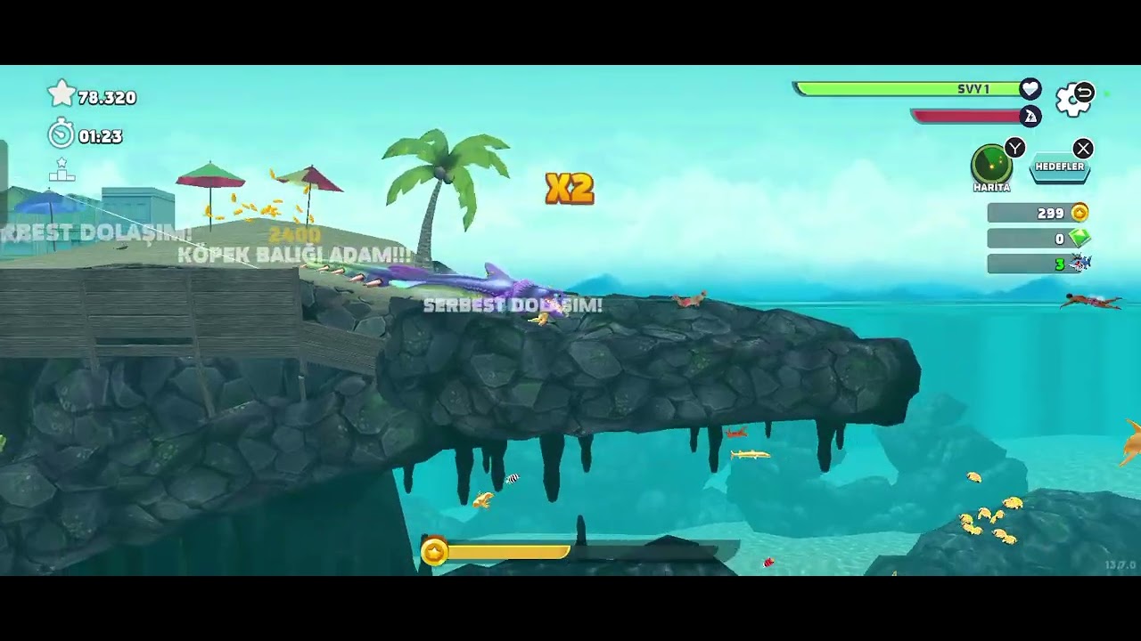 Hungry shark oynadım yeni balık açtım