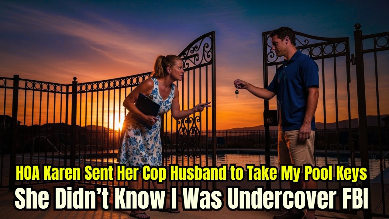HOA Karen Sent Her Cop Husband to Take My Pool Keys — She Didn’t Know I Was Undercover FBI