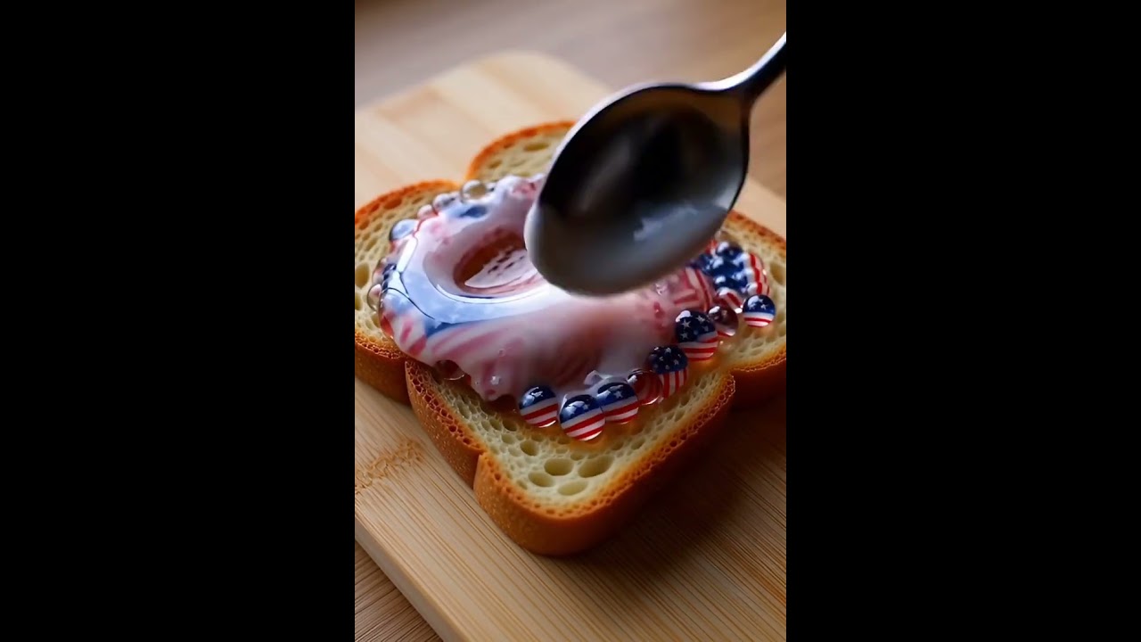 bread with American flag 