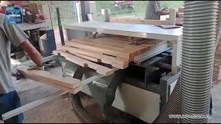 Double heads wood pallet notcher machine in brazil workin site  #woodworkingmachine