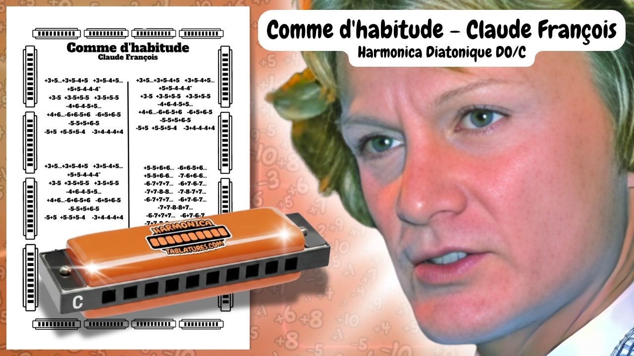 COMME D'HABITUDE DE CLAUDE FRANÇOIS , tablature GRATUITE pour harmonica diatonique Do (C)
