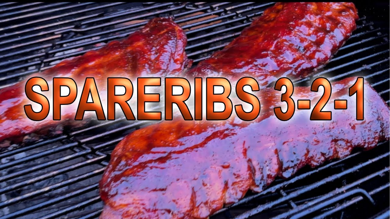 SPARERIBS 3-2-1 Method on a WEBER MASTER TOUCH KETTLE using SNAKE METHOD 