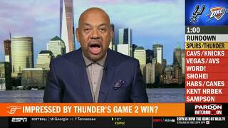 Pardon the Interruption | Michael Wilbon reacts to Thunder even series with Spurs, Knicks vs Cavs?