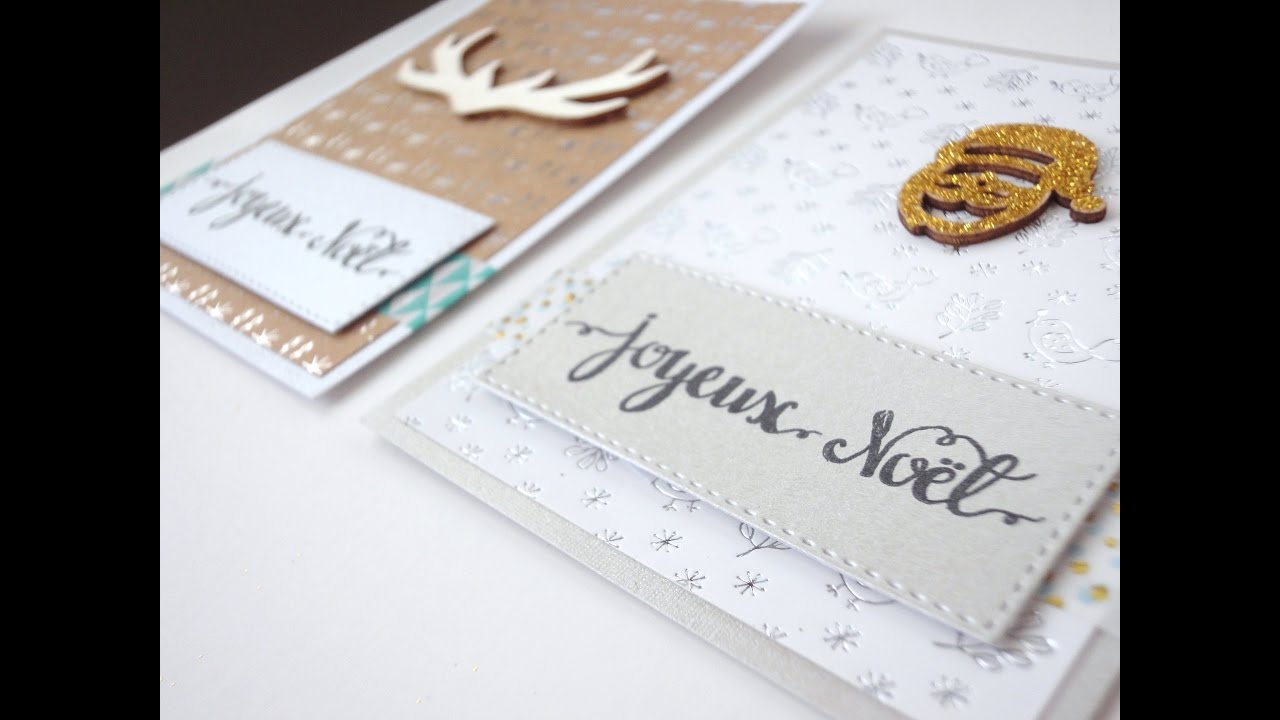 Petites cartes de Noël avec embellissements bois    -scrapbooking-