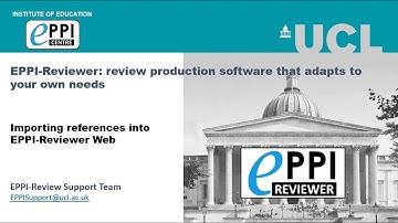 Importing references into EPPI-Reviewer Web