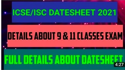 ISC/ICSE board exam datesheet 2021 //when official date declared// datesheet of cbse board exam 2021