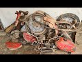 Old Soviet Motorcycle MINSK Abandoned Restoration | Detail Components Paint, Polish  Restoration #6