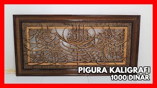 Kaligrafi Kayu Jati Ukir Jepara 1000 Dinar Terbaru