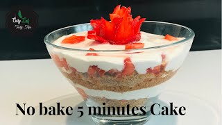 No Bake strawberry Cheese Cake/5 minutes Cake/