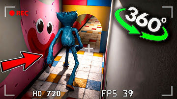 VR 360° Connected to HIDDEN CAMERA! Follow Huggy Wuggy (Poppy Playtime)