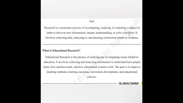 Research | Concept of Educational Research | Types of Research | Research and Types | B.ED. | M.ED.
