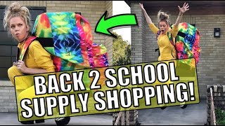 BACK TO SCHOOL SUPPLY SHOPPING ft WORLD'S BIGGEST BACKPACK! - FOLLOW ME AROUND!