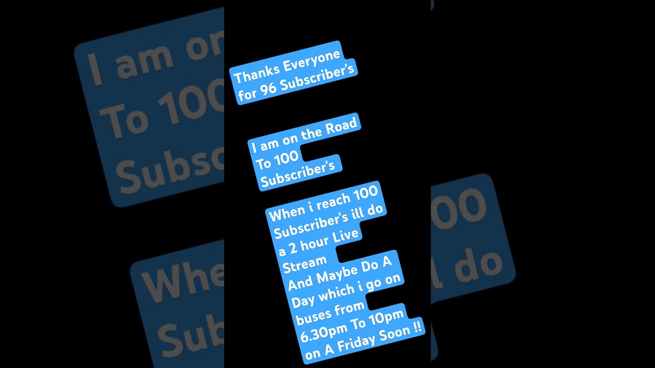 Thanks Everyone For 96 Subscriber's 