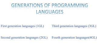 GENERATIONS OF PROGRAMMING LANGUAGE