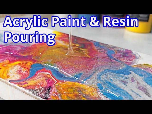 A Fun New Acrylic Paint Pour With A Resin Clear Coat - No Paint Mixing  Required! 