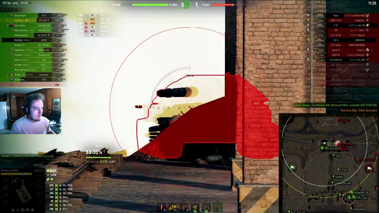 VKK 7201 Abusing 350 Heat Pen Against 705a Turret (9.4k Dmg Highlight)