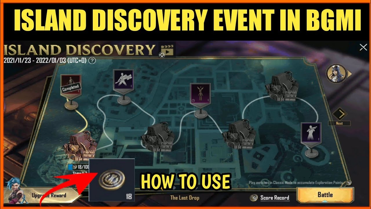 Island Discovery Event In battlegrounds Mobile India | How To Use Exploration Point