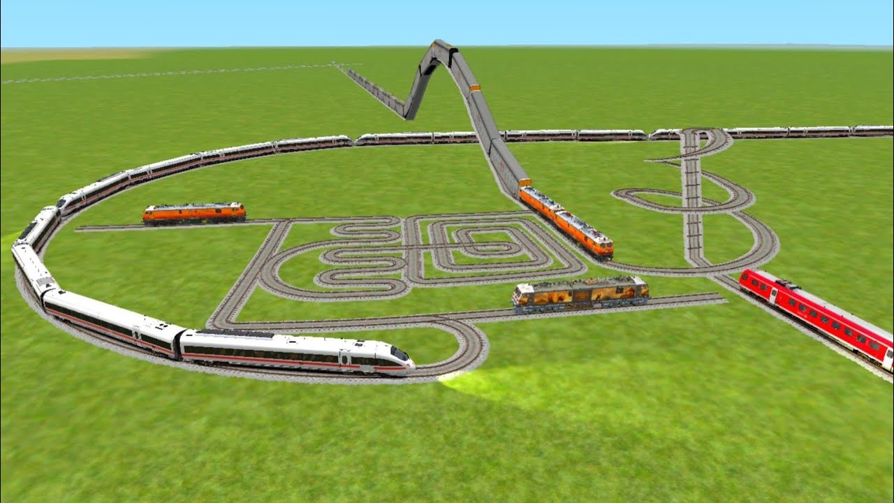 Circle track ground railway station capling crossing bullet trains running status fast classic world